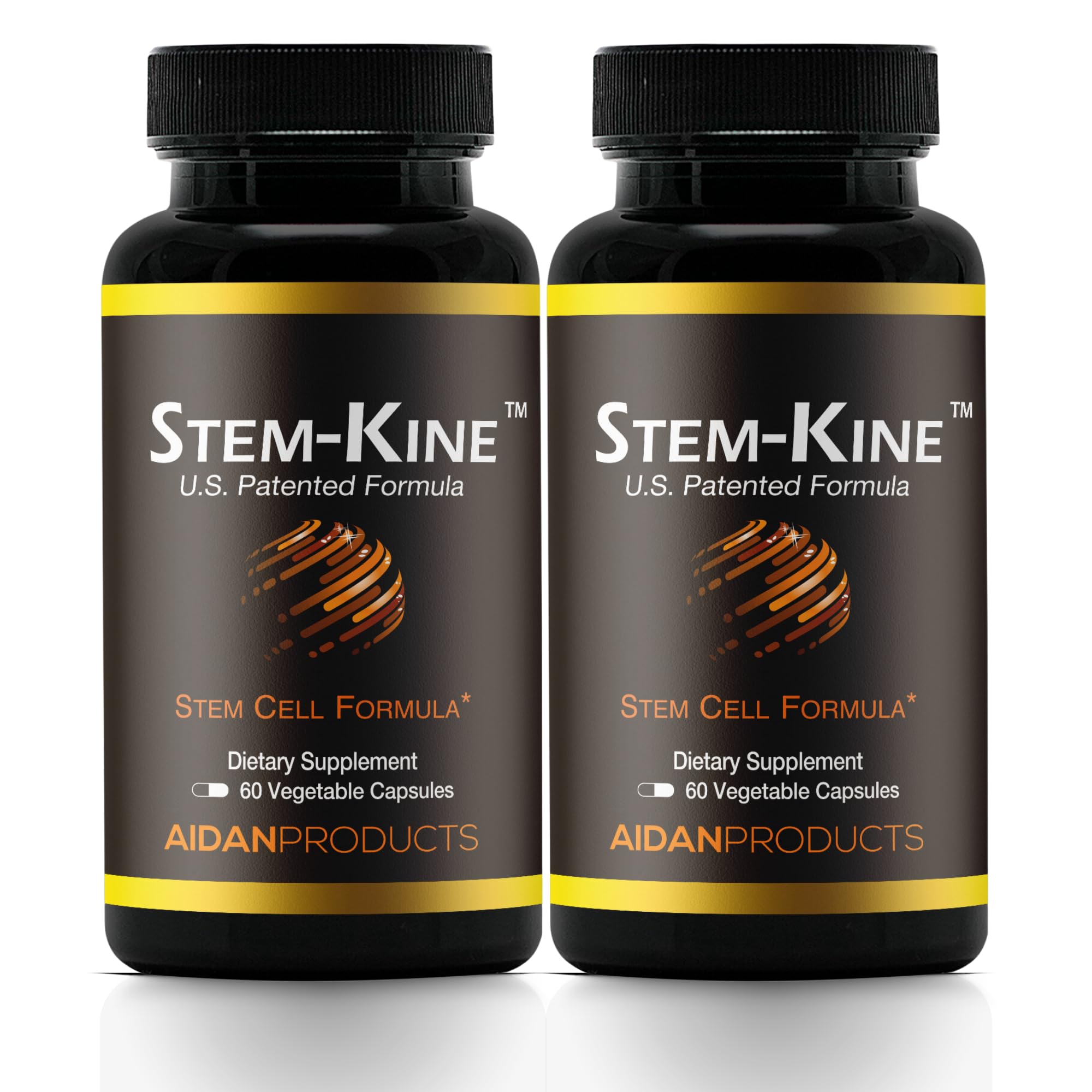 Aidan Products Stem-Kine envase frontal mostrando información y beneficio de movilización celular