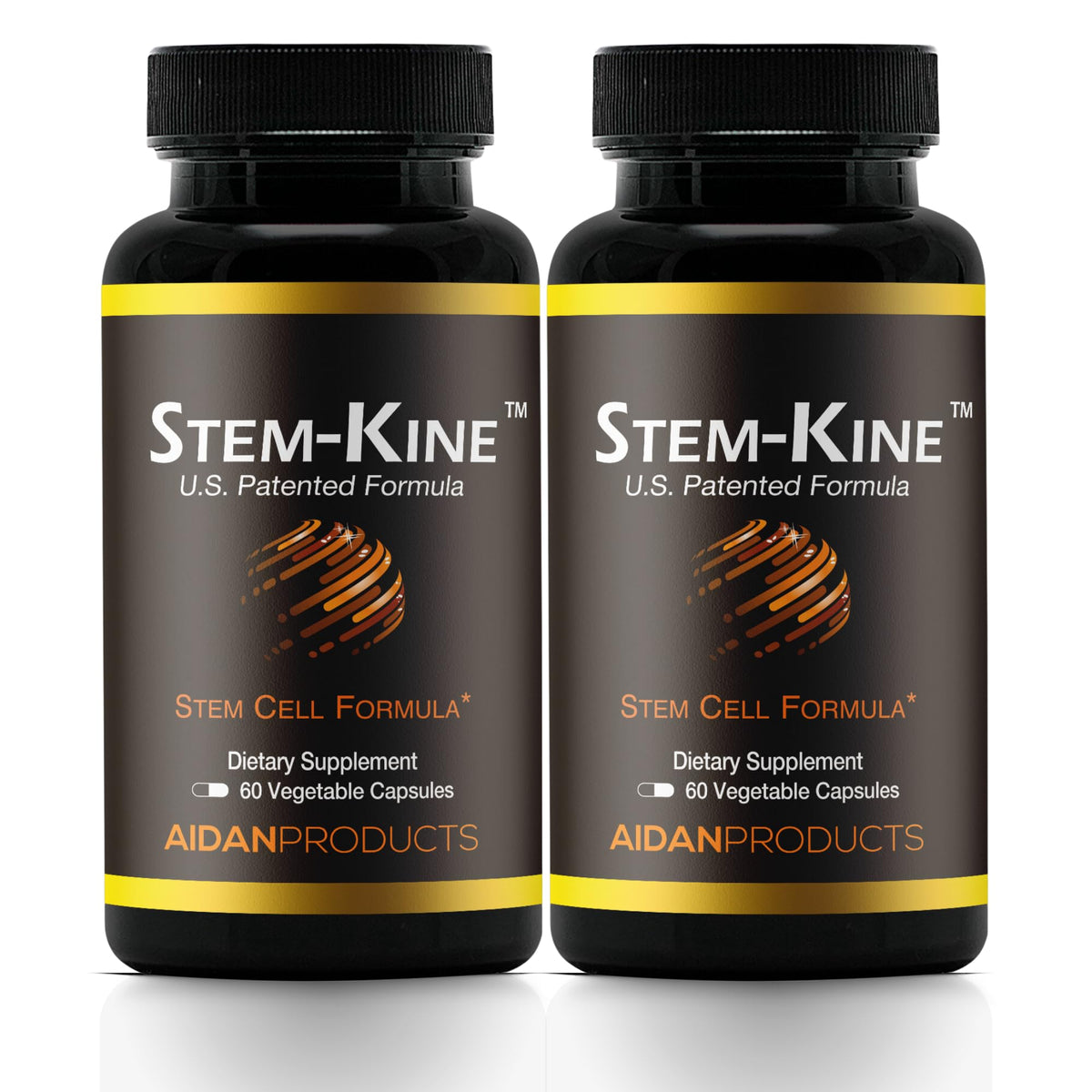 Aidan Products Stem-Kine envase frontal mostrando información y beneficio de movilización celular