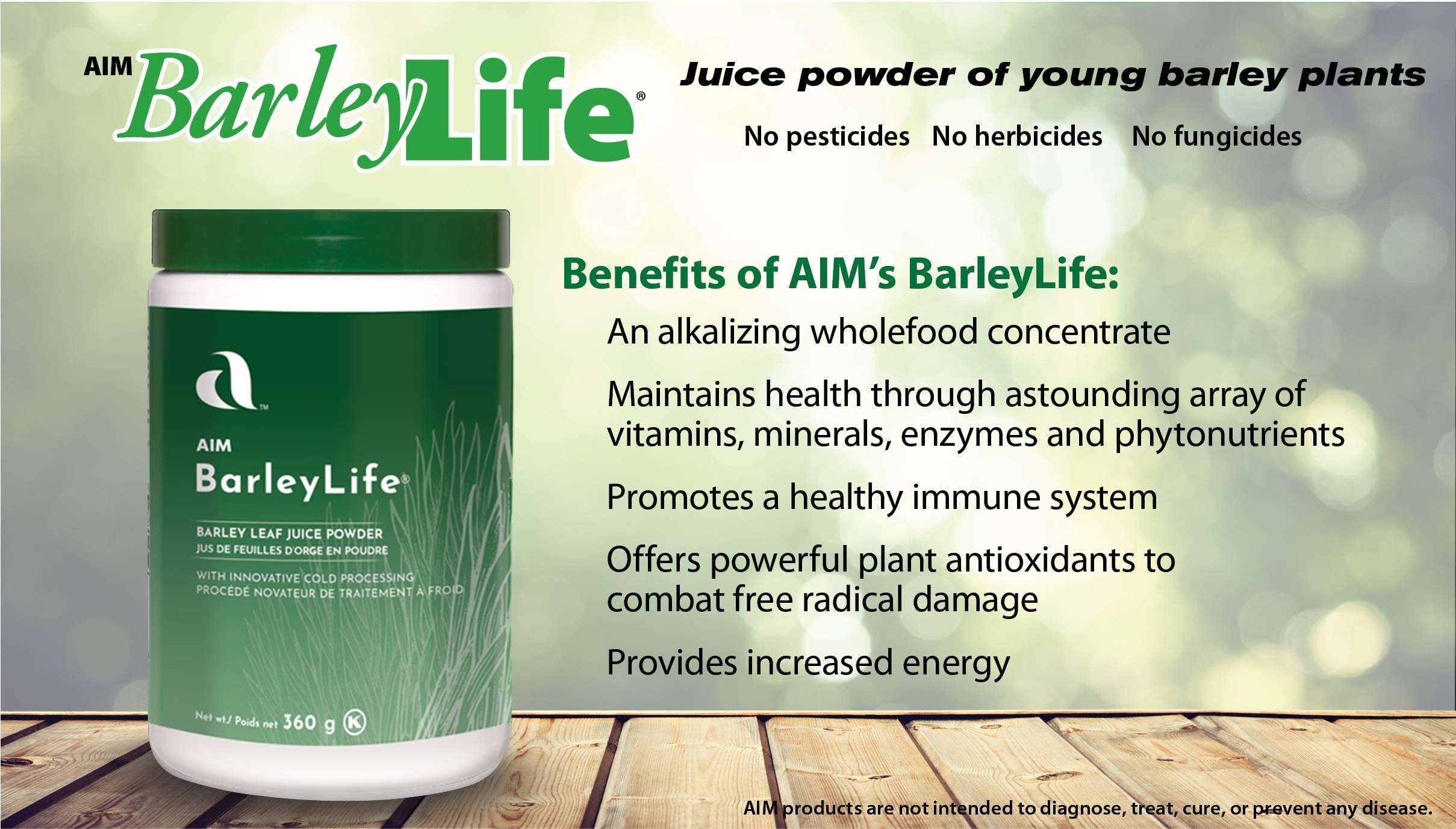 AIM BarleyLife mezclado en batido vegetal listo para consumir