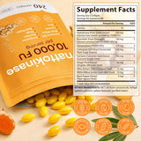 AIQIUSHA softgels en mano para visualizar tamaño y facilidad de ingestión
