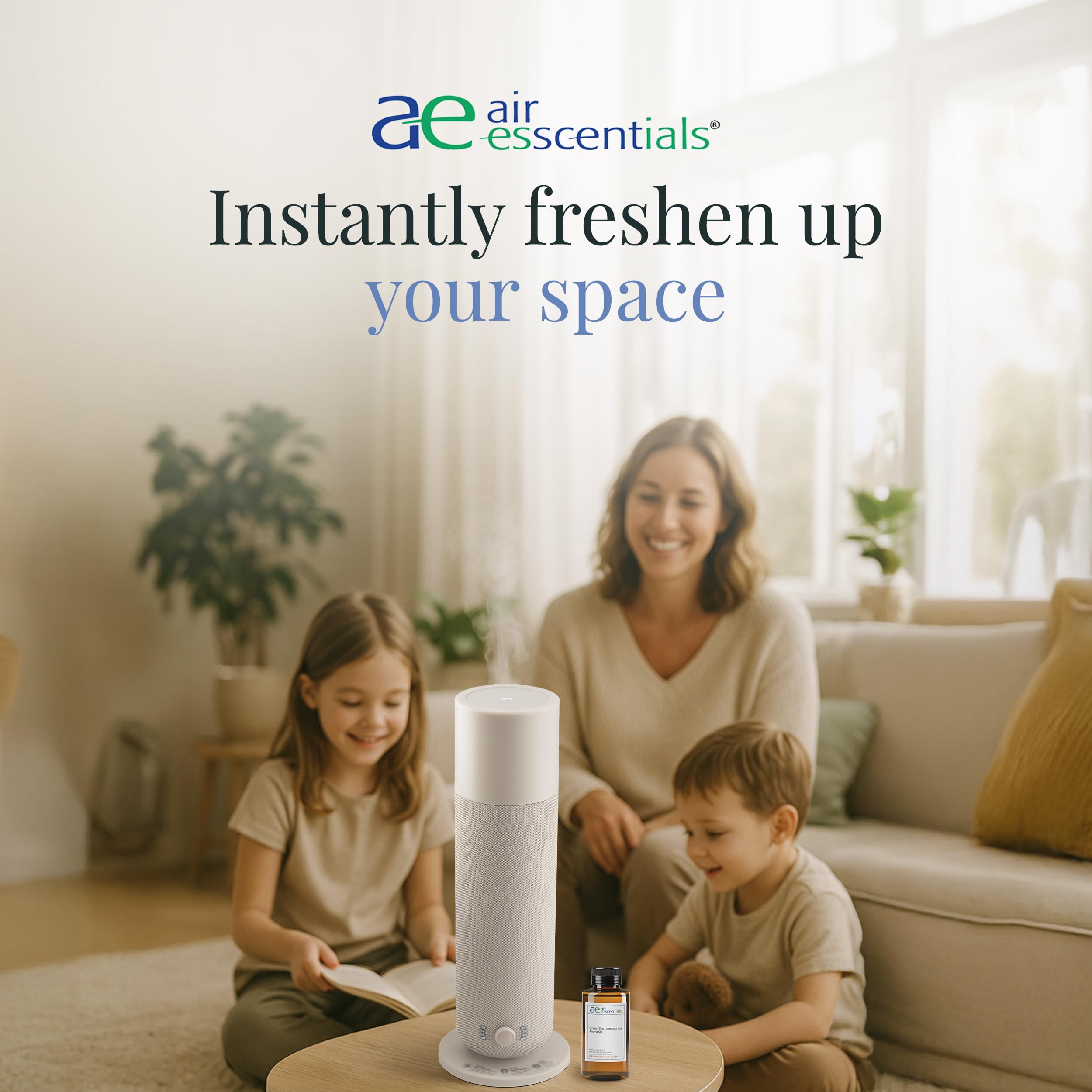 Air Esscentials ambientando un escritorio con fragancia fresca para concentración