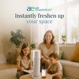 Air Esscentials producto en un salón moderno ilustrando aroma fresco y atmósfera acogedora
