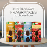 Air Wick etiqueta de fragancia mostrando variedad y beneficios