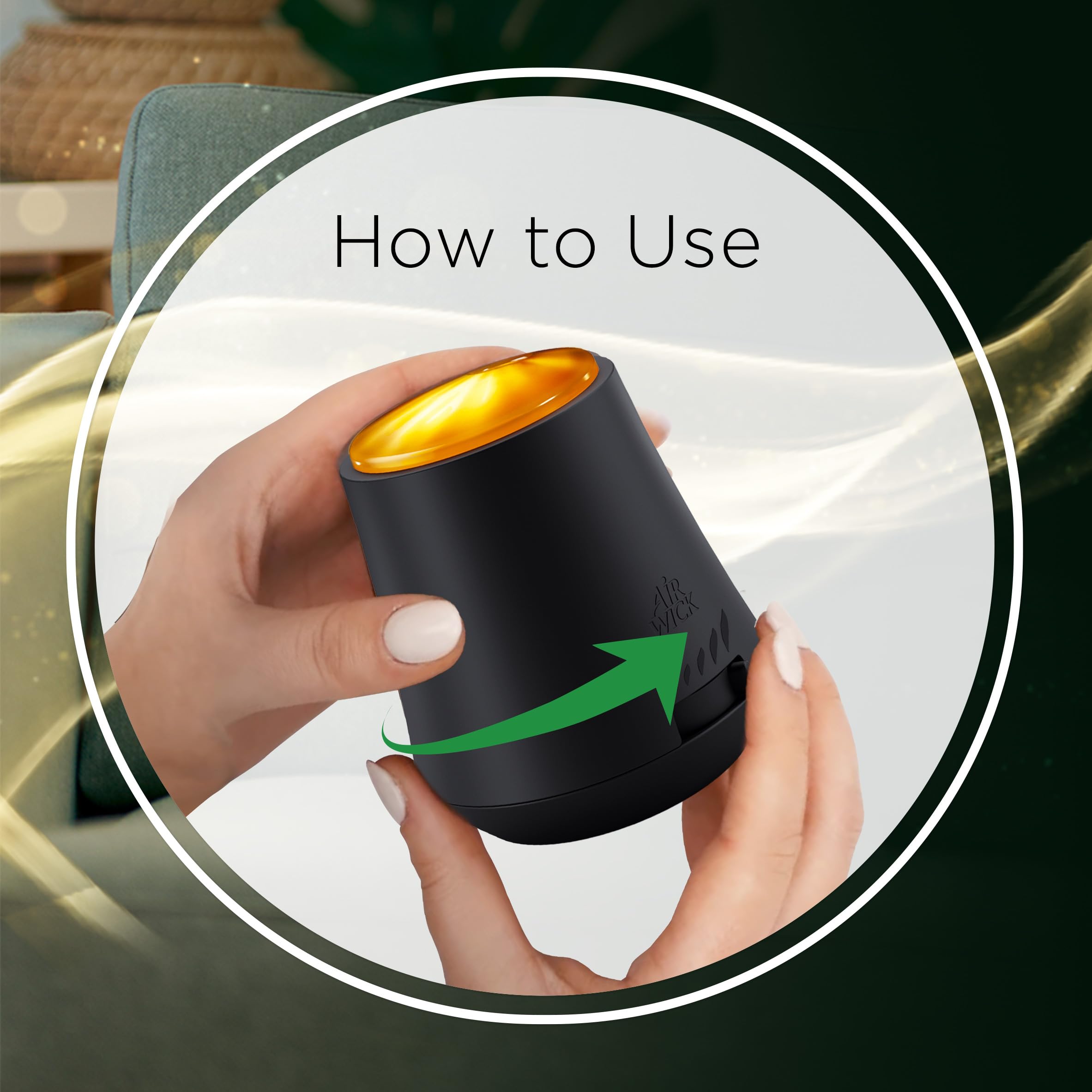 Air Wick primer plano de ingredientes con aceites esenciales naturales