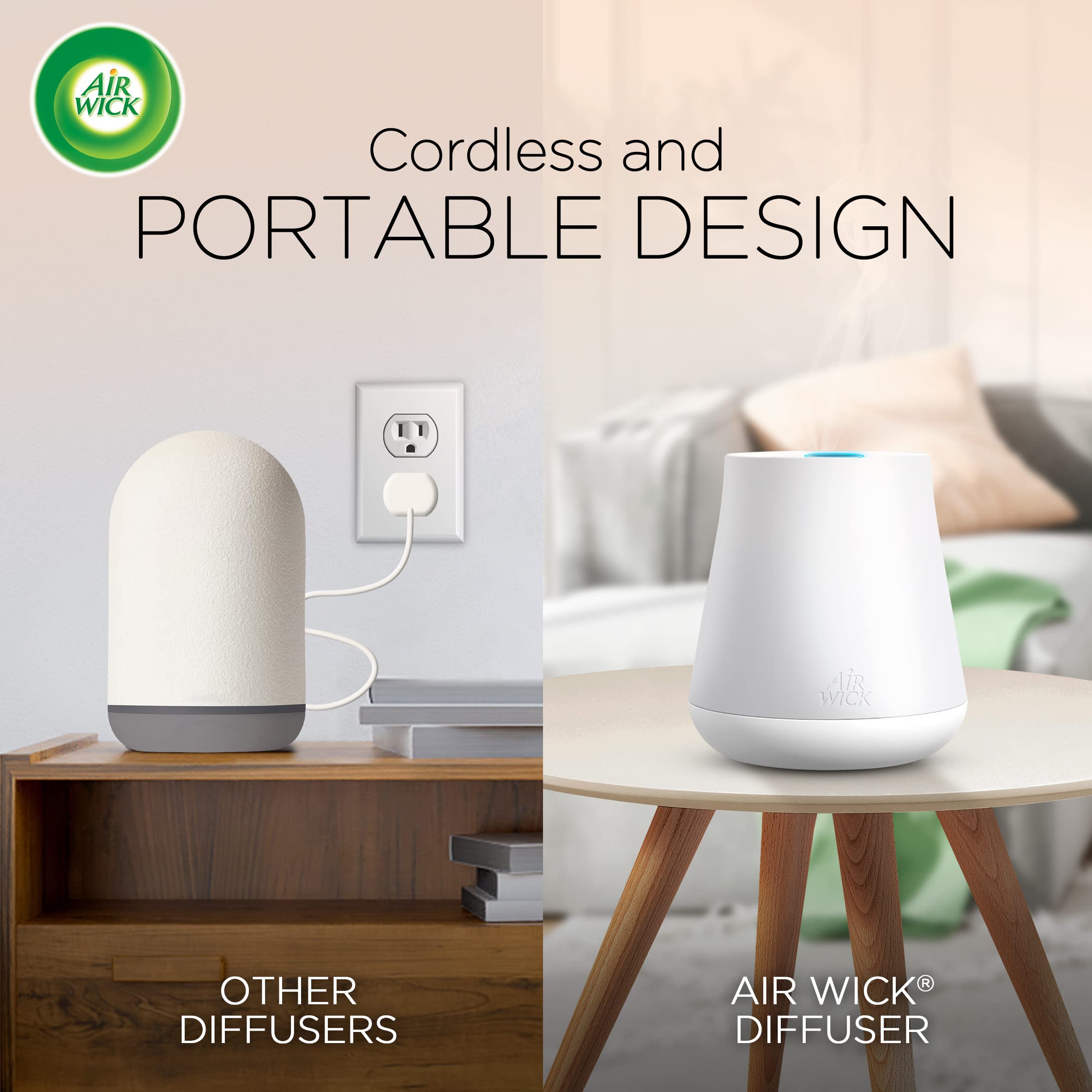Air Wick recarga Joy primer plano con aceites esenciales visibles
