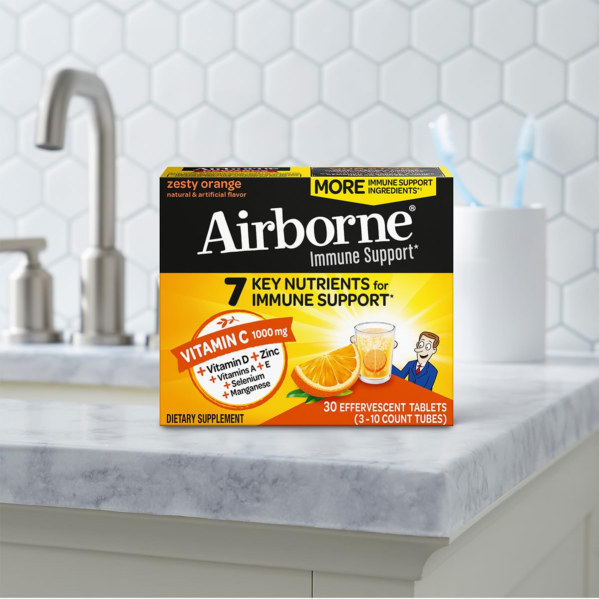 Airborne presentación en ambiente de cocina con naranjas, sugerencia de sabor zesty