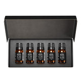 AirScent vista frontal del estuche mostrando cinco frascos, ideal para probar aromas