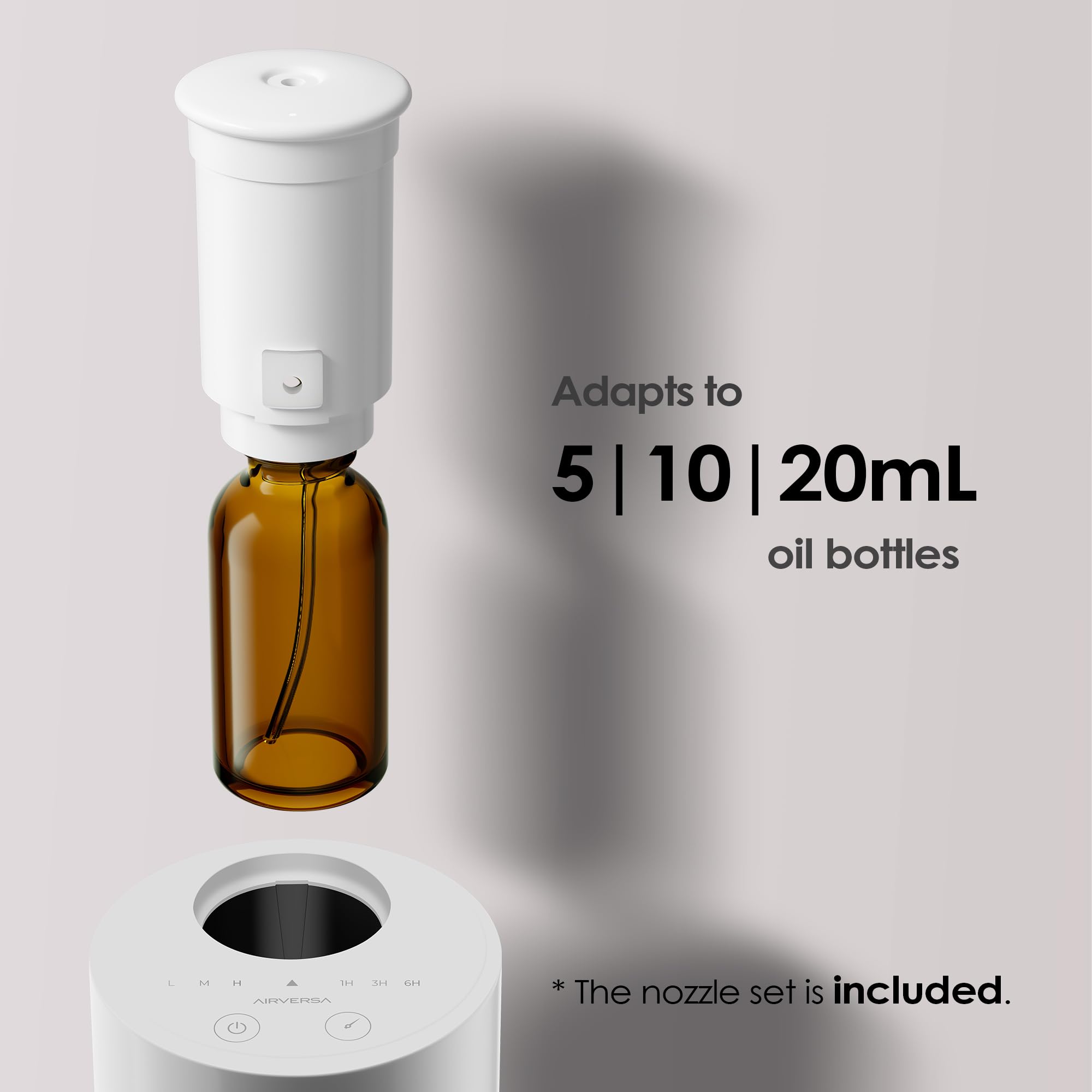 Airversa AN6 con botella de aceite enroscada, compatible con envases estándar