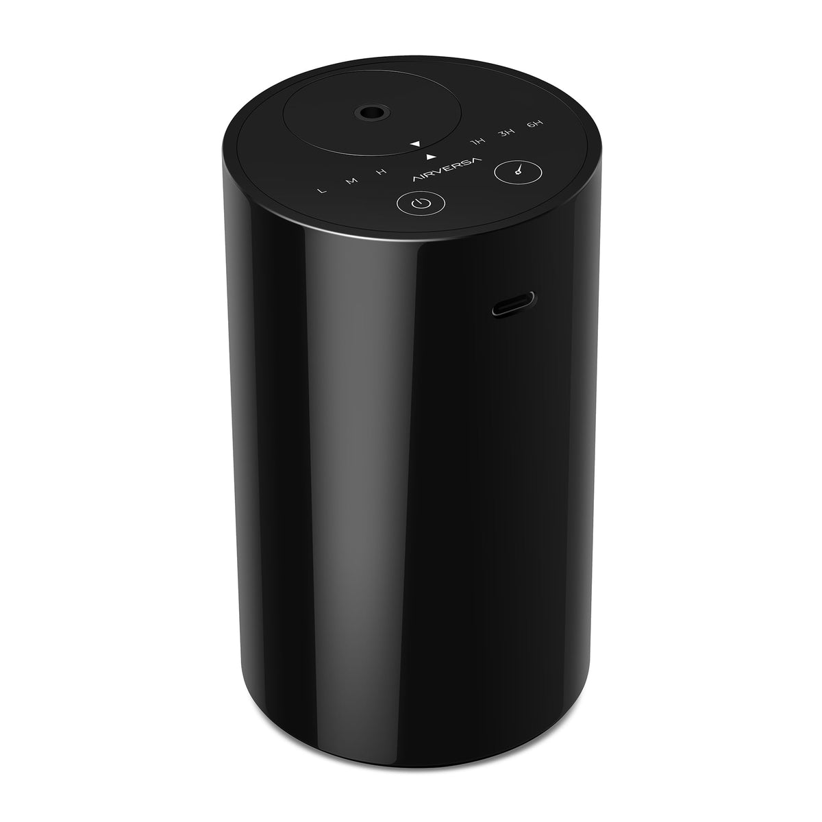 Airversa AN8 vista frontal elegante y compacta, acabado negro para cualquier habitación