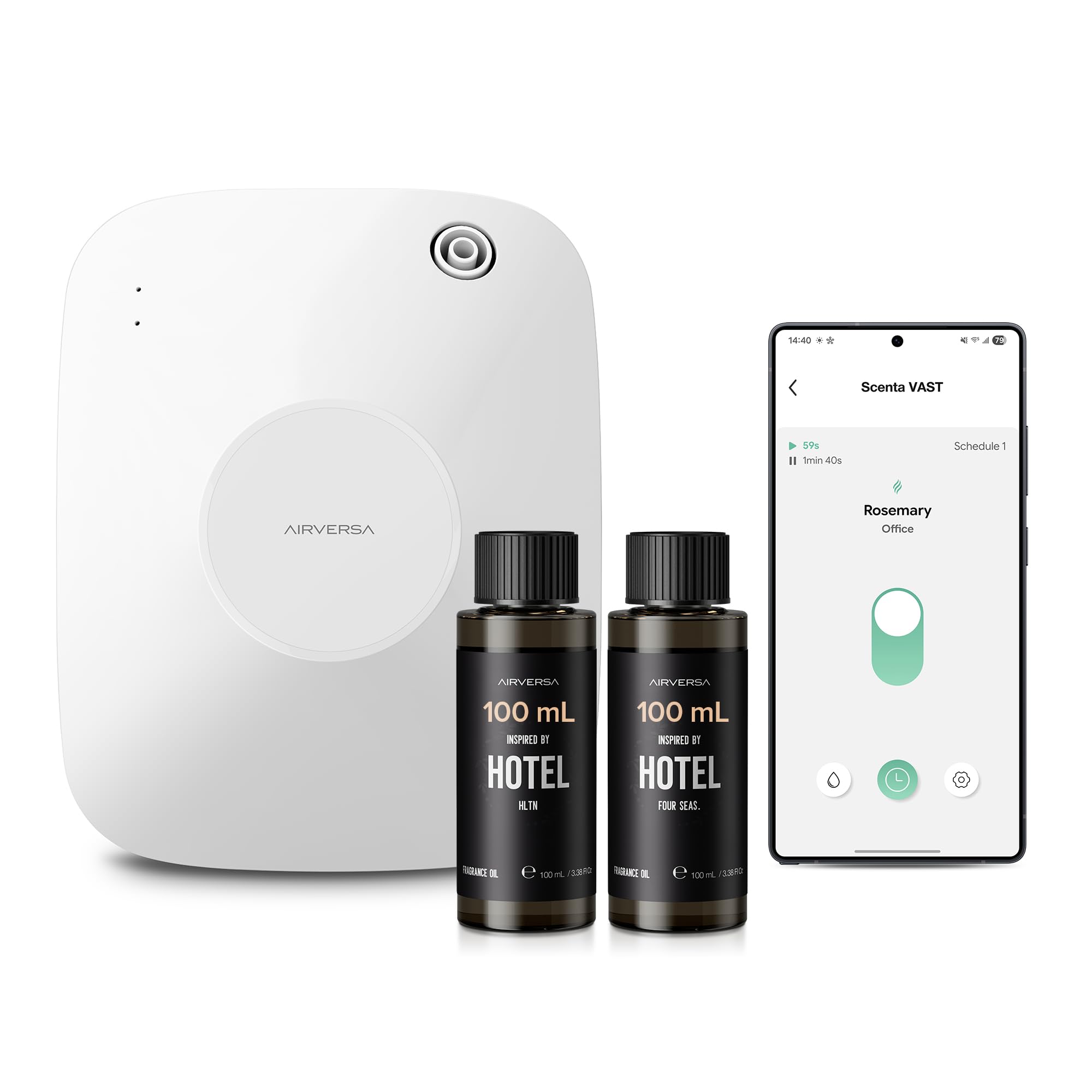Airversa difusor ANA frontal blanco mostrando diseño elegante y beneficio estético