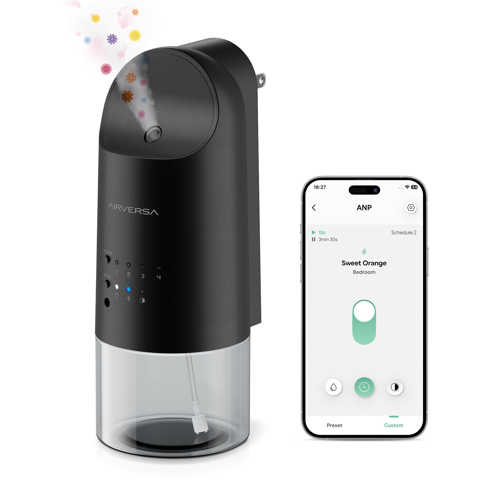 Airversa Scenta Plug vista frontal mostrando diseño enchufable y facilidad de uso