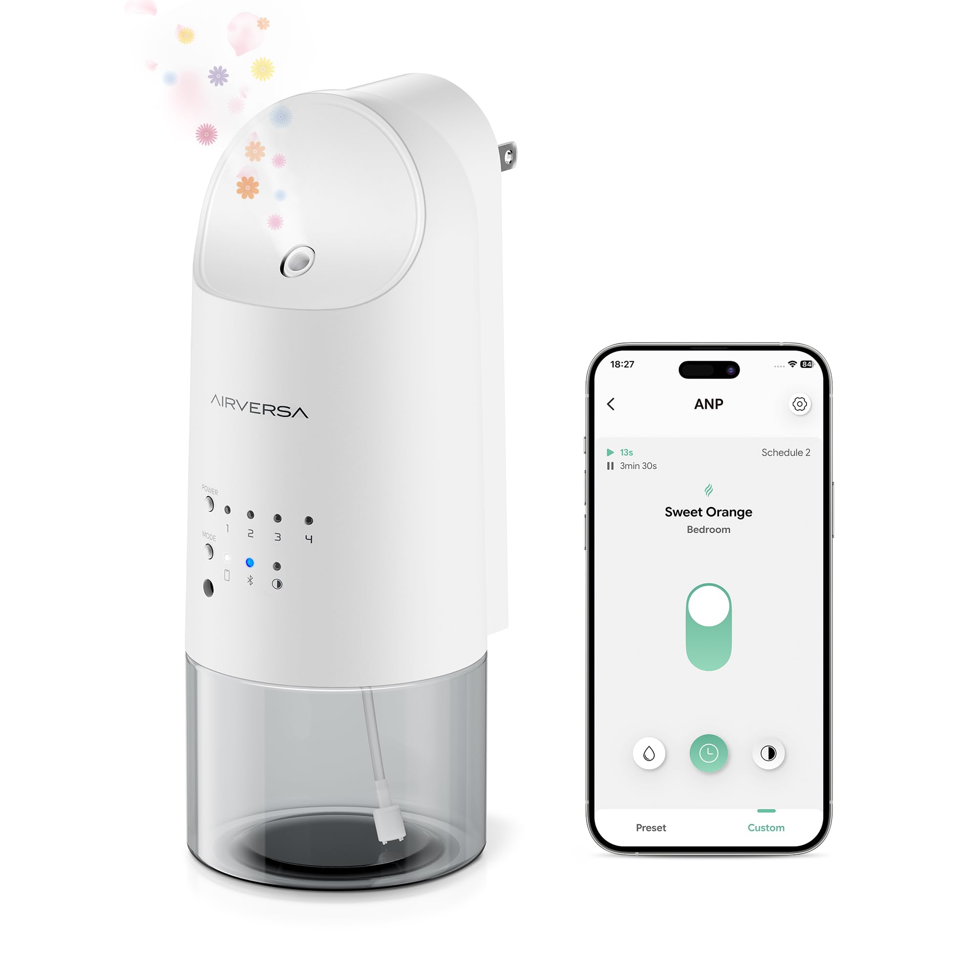 Airversa Scenta Plug vista frontal mostrando diseño enchufable y acabado blanco