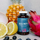 Akasha Sea Moss etiqueta nutricional legible con ingredientes orgánicos