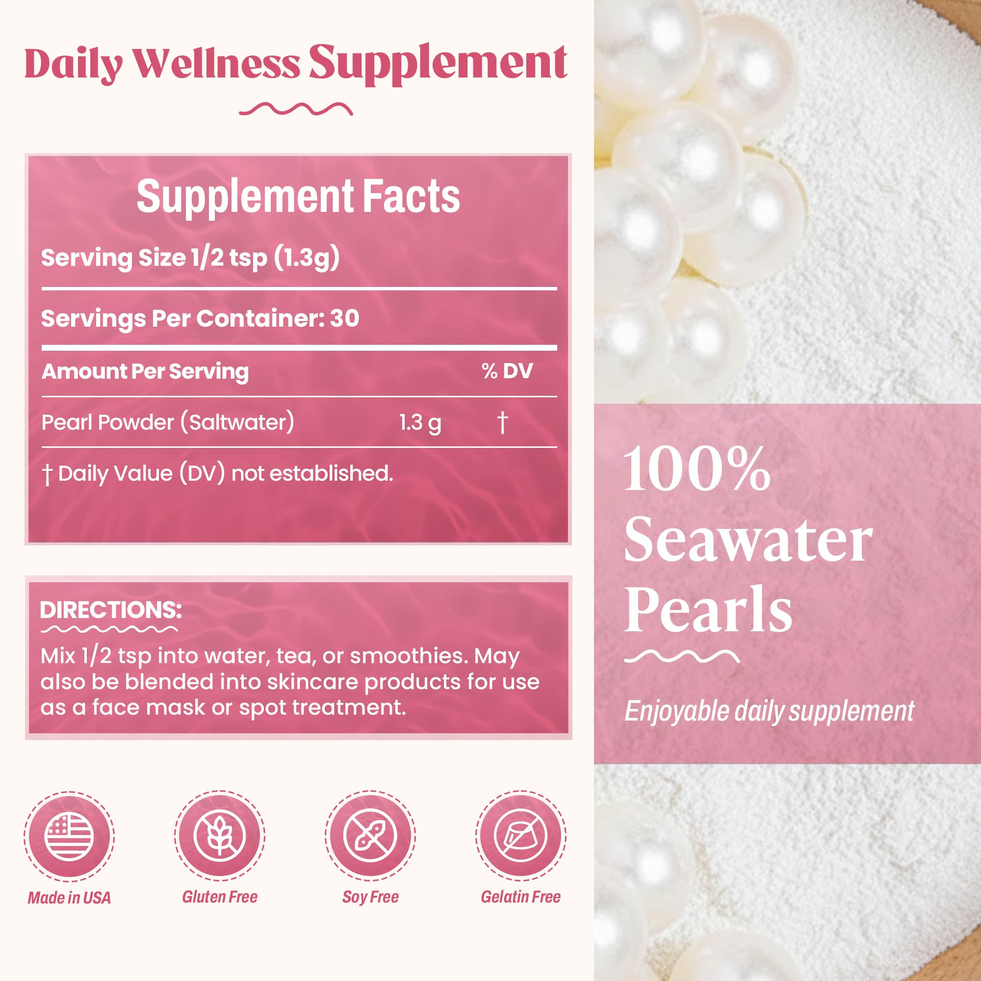 Akasha Superfoods envase junto a una regla para comparar tamaño real