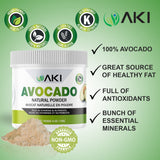 AKI ORGANIC polvo de aguacate incorporado en batido verde nutritivo