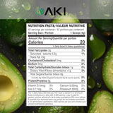 AKI ORGANIC textura del polvo de aguacate, muestra cremosidad y mezcla sencilla