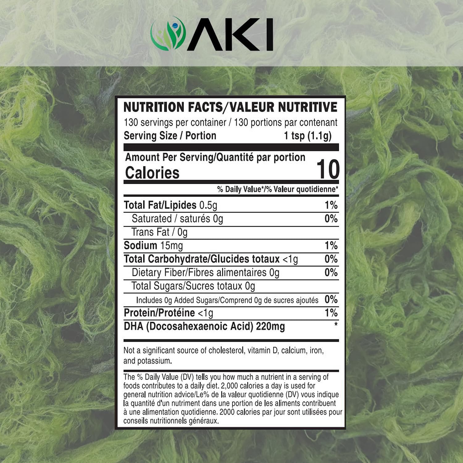 AKI ORGANIC envase en mano mostrando escala y tamaño práctico