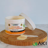 AKI ORGANIC etiqueta nutricional destacando DHA y libre de GMO