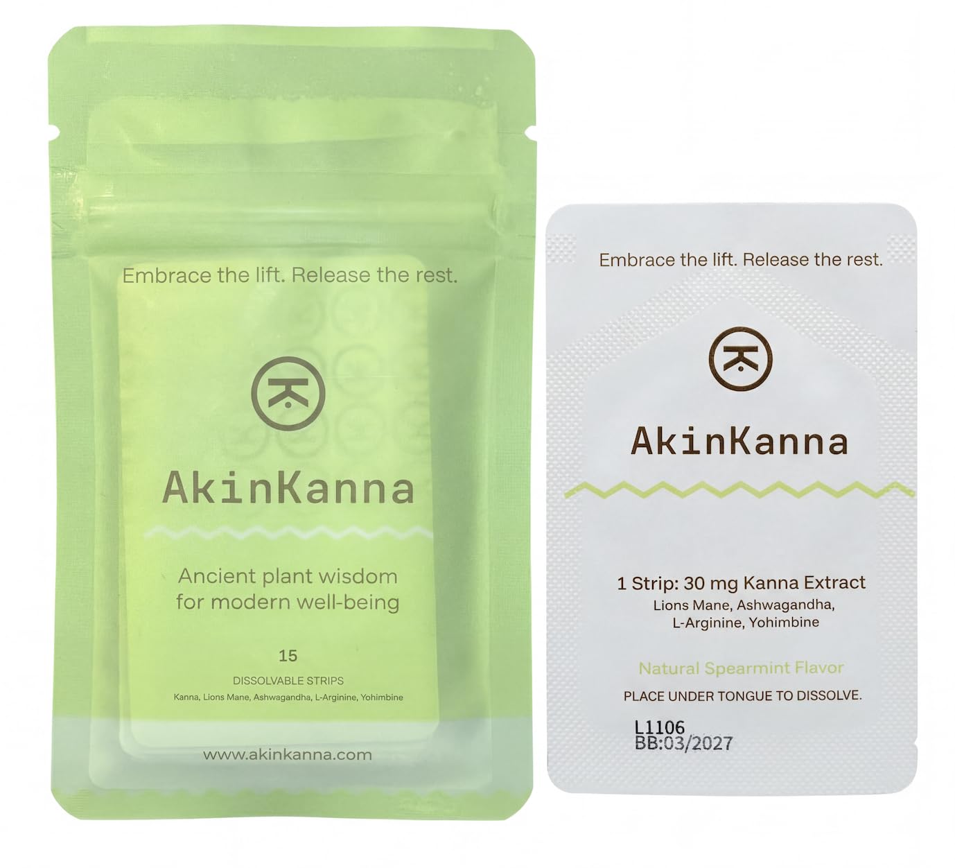 AkinKanna paquete frontal mostrando diseño y beneficio de enfoque rápido