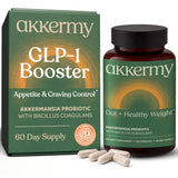 Akkermy envase frontal mostrando 60 cápsulas y beneficios clave