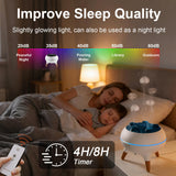 Akpsid iluminación de 7 colores creando ambiente relajante en habitación
