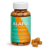 Alafia Naturals gominolas comparadas con una moneda para visualizar tamaño