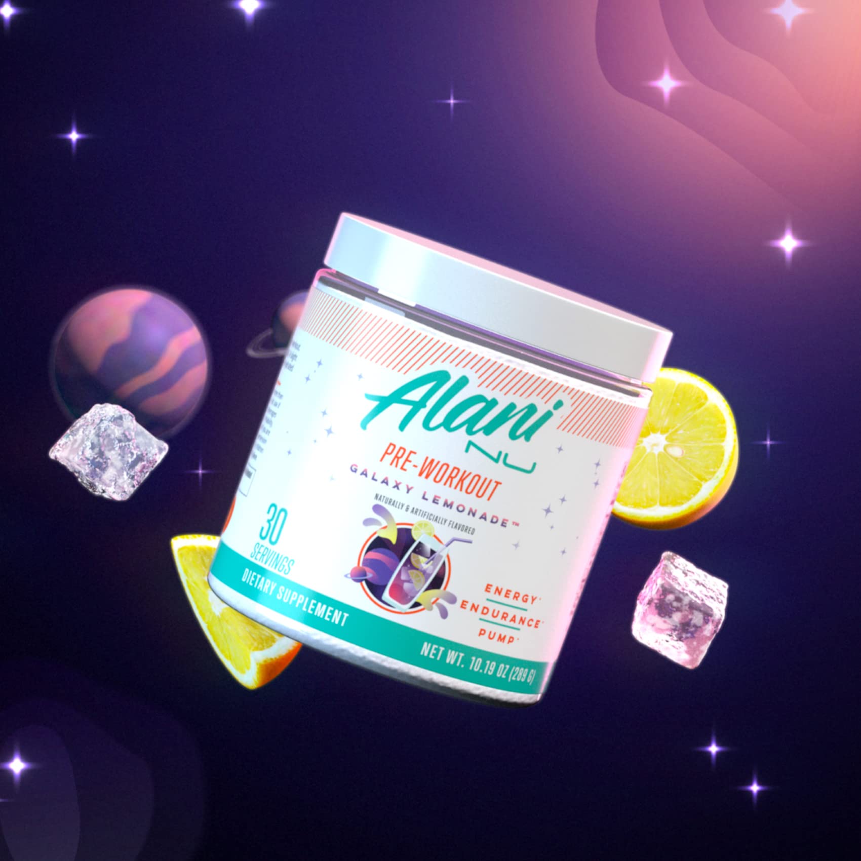 Alani Nu etiqueta nutricional clara con ingredientes transparentes y sin azúcar