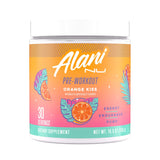 Alani Nu frasco frontal con etiqueta y sabor naranja, presentación clara