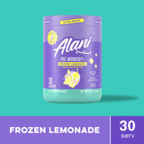 Alani Nu detalle del polvo del pre entreno, textura fina y fácil disolución