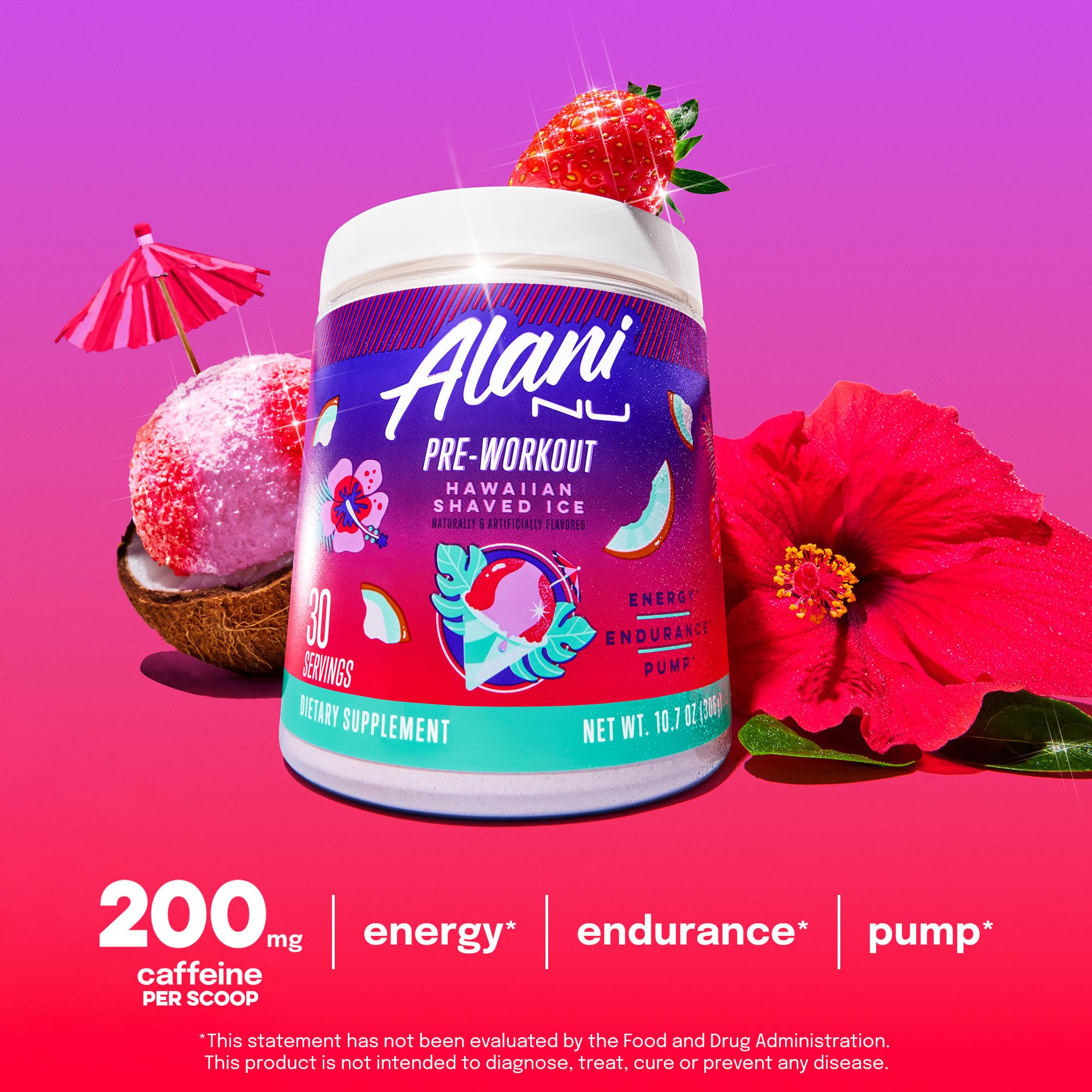Alani Nu etiqueta con ingredientes clave para transparencia y dosificación