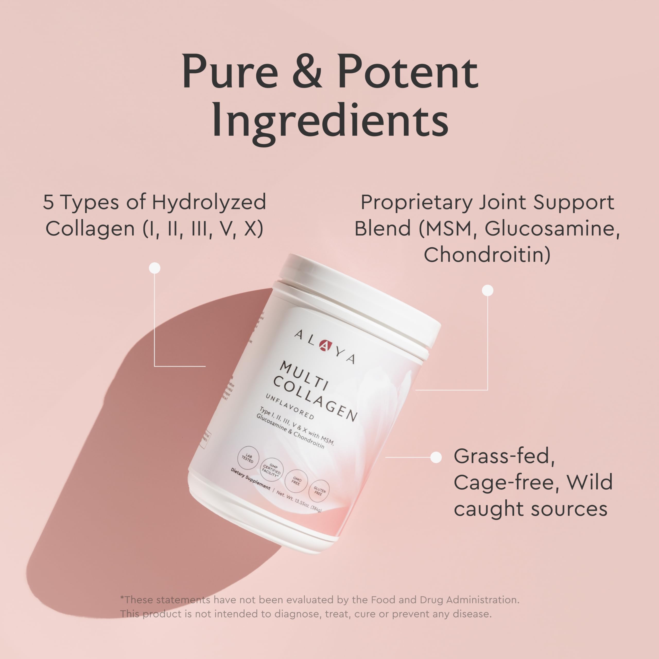 Alaya Naturals cucharada con polvo sobre balanza indicando porción y dosificación
