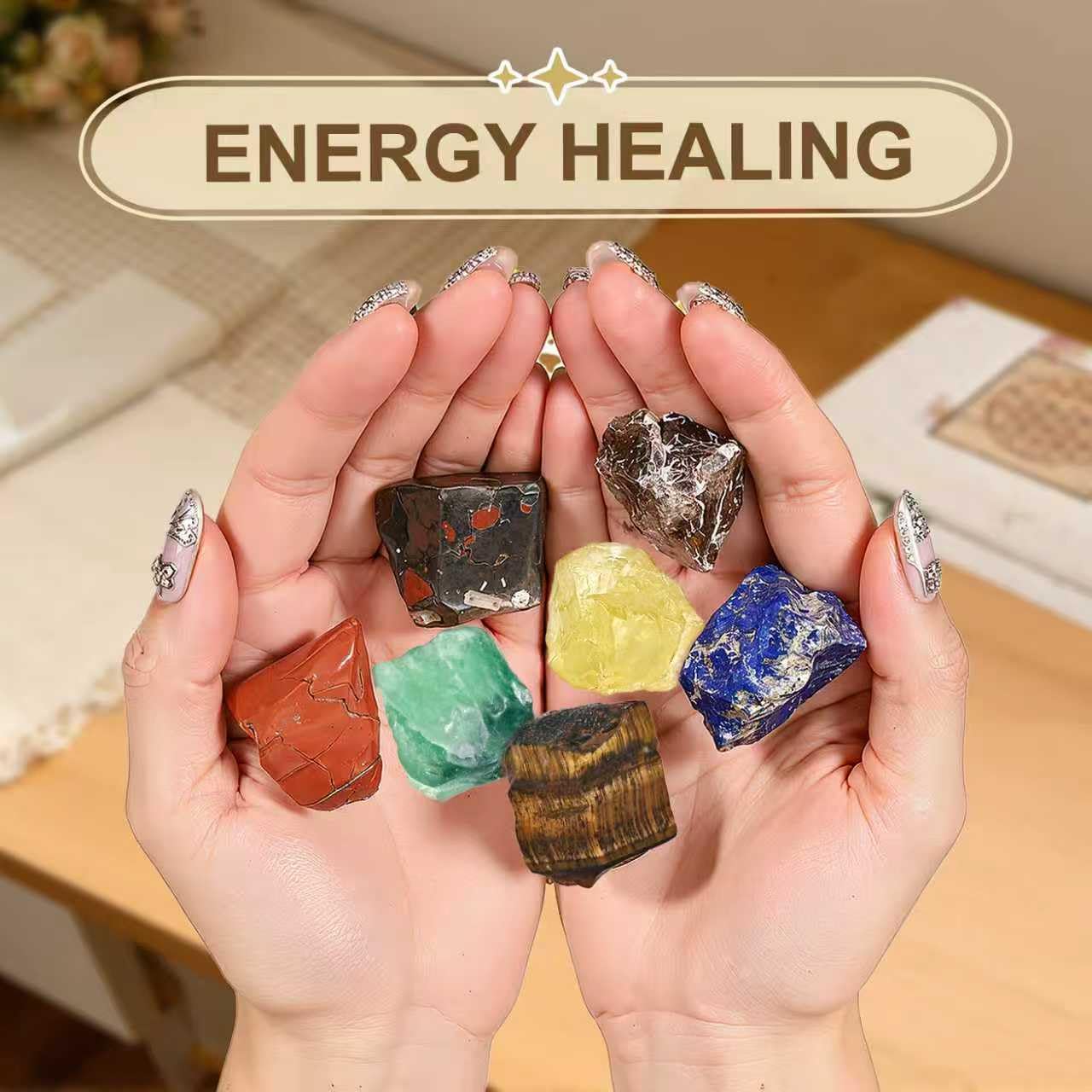 Alcrysia vista de las 12 piedras naturales y variedad para prácticas energéticas