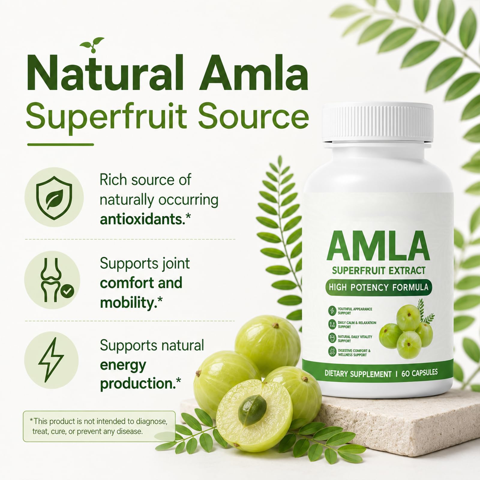 Alevia Organic polvo de amla en cuchara destacando su pureza orgánica