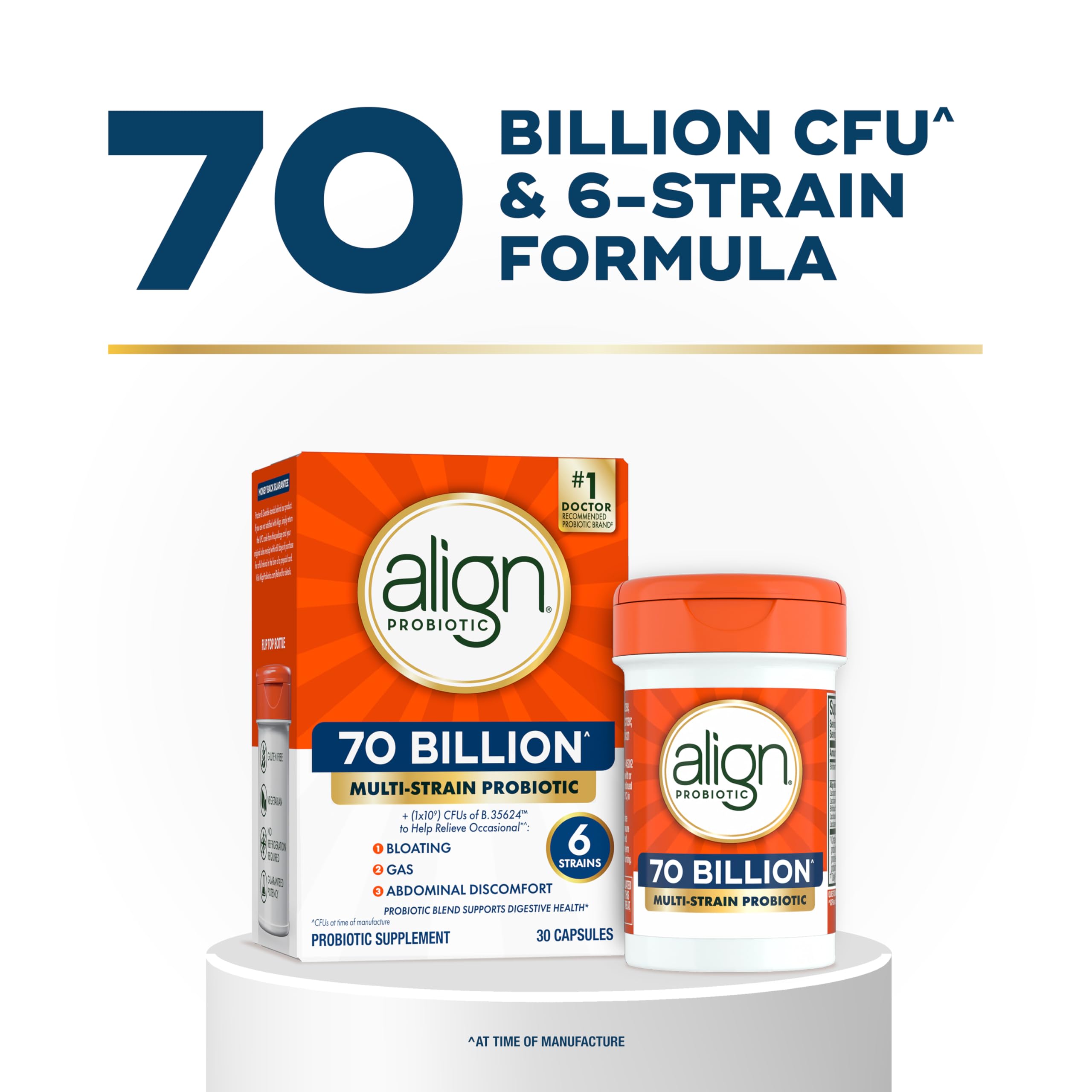 Align cápsula en primer plano destacando formulación y facilidad
