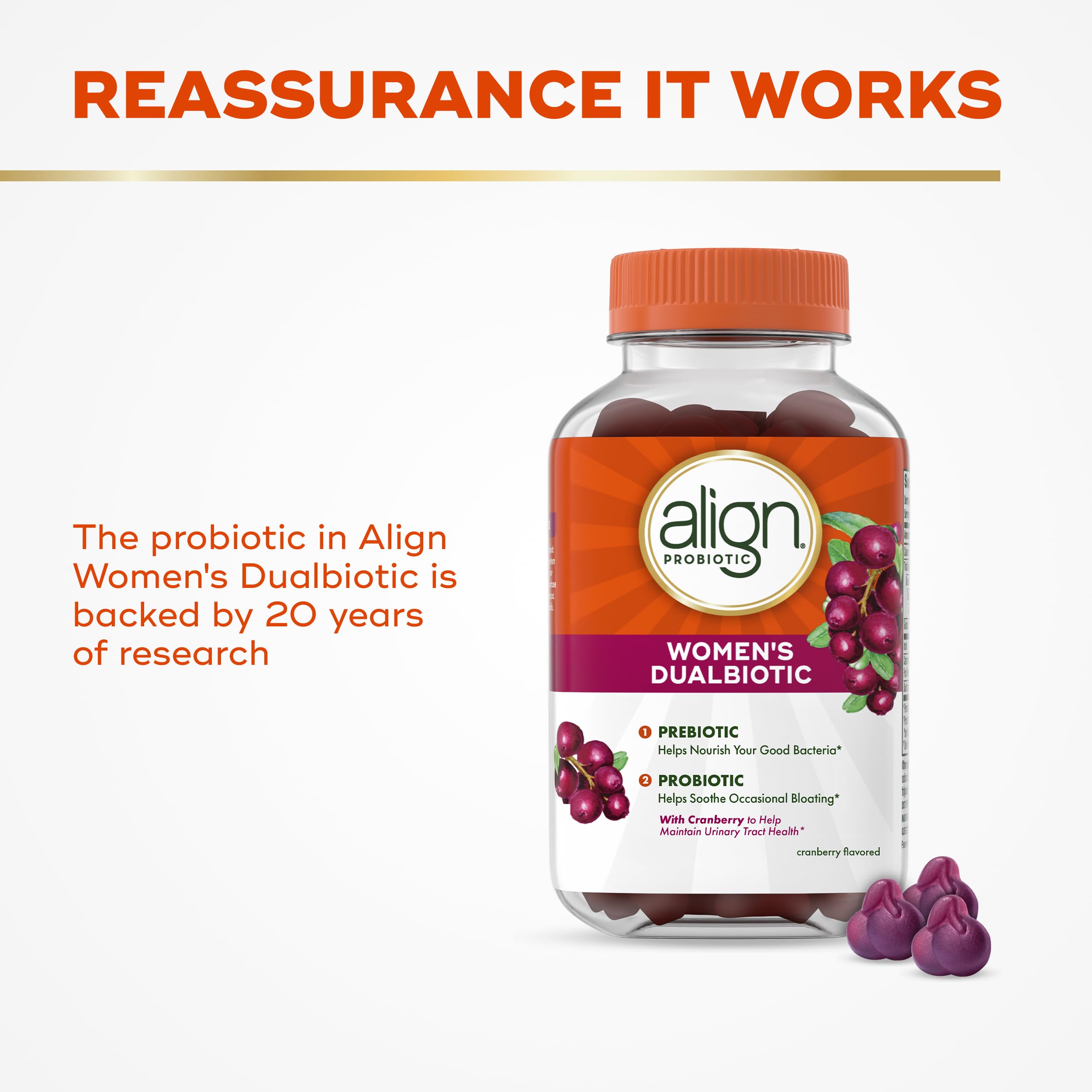 Etiqueta Align mostrando ingredientes clave, prebióticos y probióticos