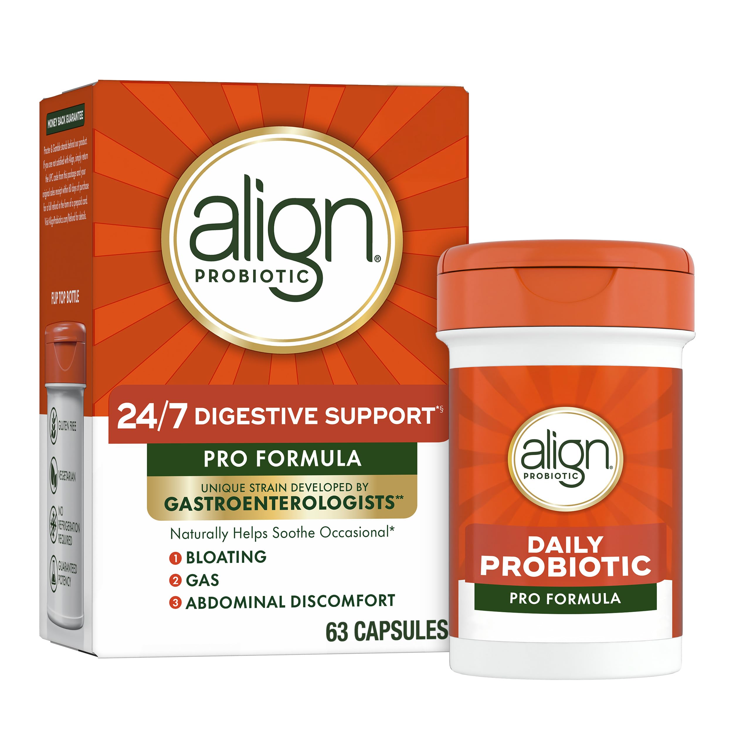 Align envase frontal mostrando etiqueta y beneficio digestivo