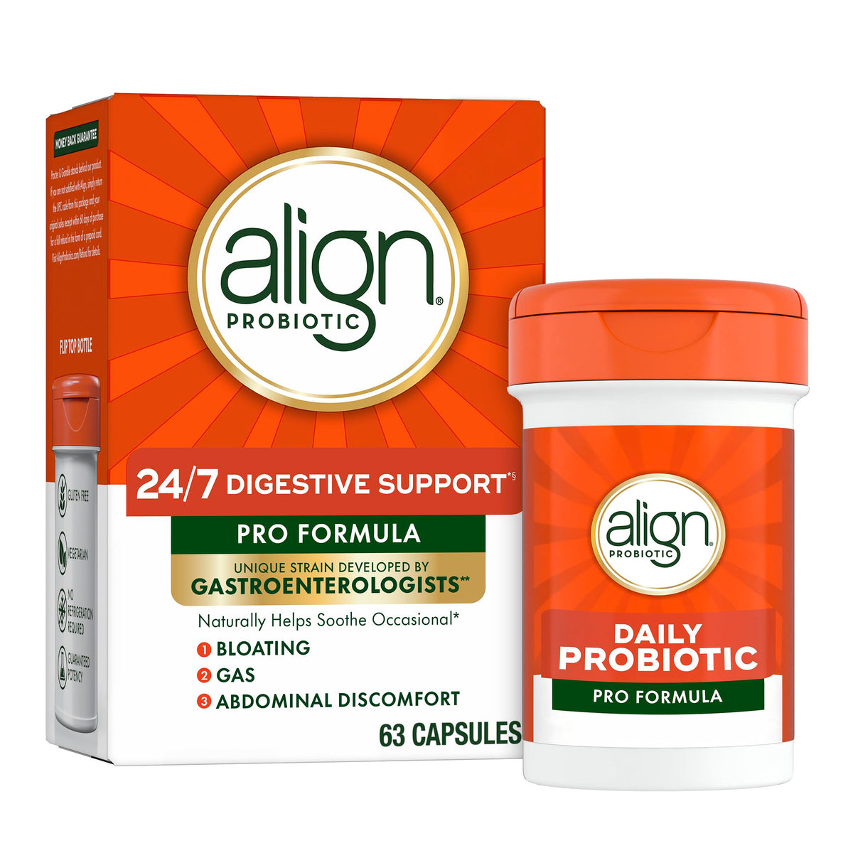 Align envase frontal mostrando etiqueta y beneficio digestivo