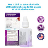 Alkalife agua en vaso tras añadir gotas, muestra claridad y pH alto
