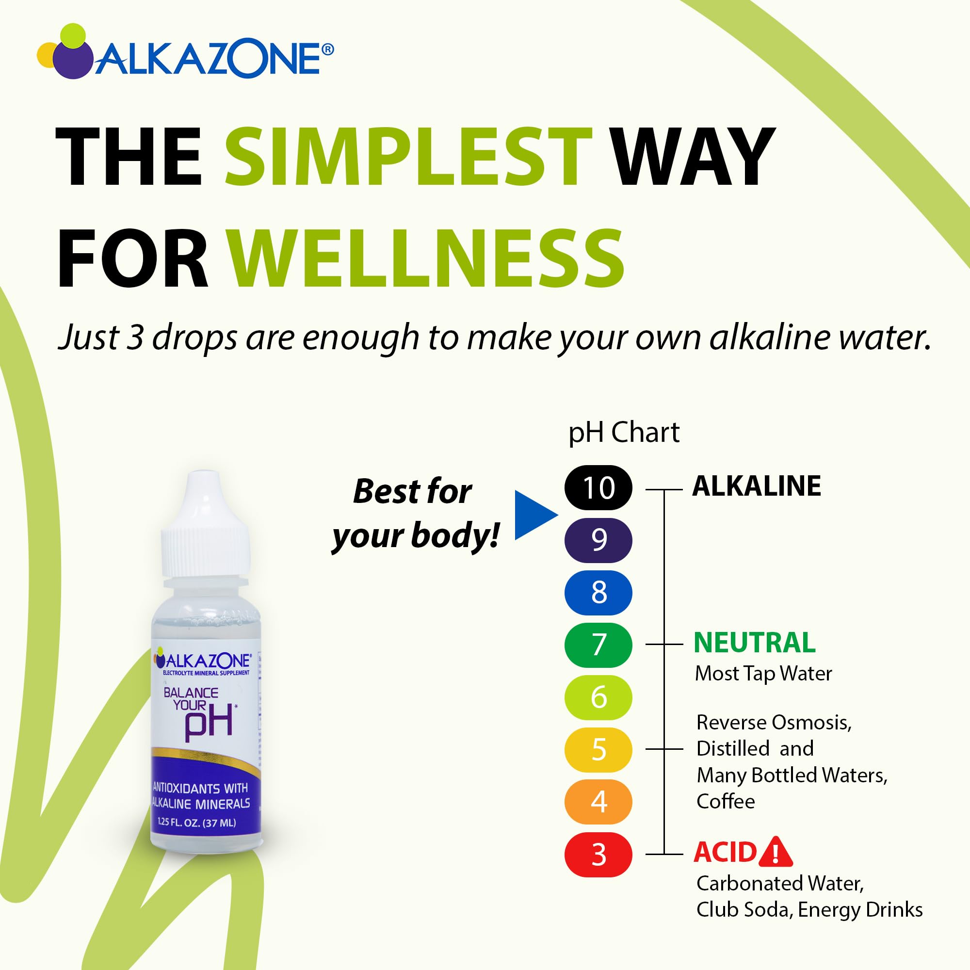 Alkazone gotas mezclándose en agua mostrando disolución rápida y claridad