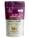 All SLIMMING HERBS frente del empaque mostrando bolsitas y beneficios