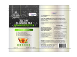 ALL SLIMMING HERBS hojas e ingredientes secos en primer plano para calidad