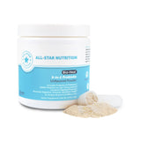 All‑Star Nutrition bote frontal mostrando el envase y beneficios fáciles de leer