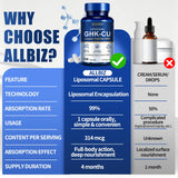 ALLBIZ etiqueta con información de ingredientes y pureza verificada