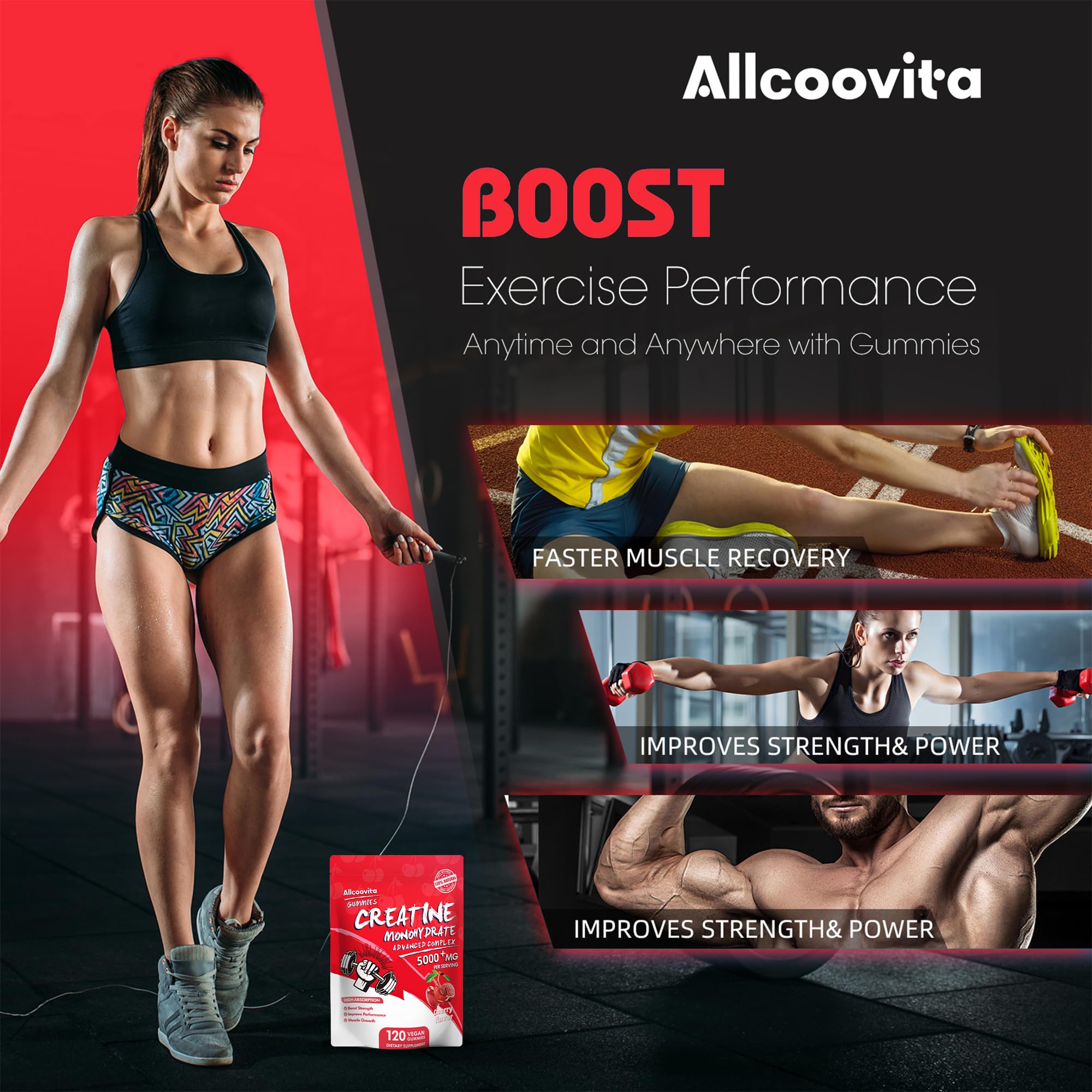 allcoovita gominola junto a equipo de gimnasio mostrando uso práctico
