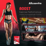 allcoovita gominola junto a equipo de gimnasio mostrando uso práctico