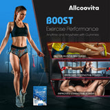 Allcoovita gominolas junto a toalla y agua, lista para entrenamiento