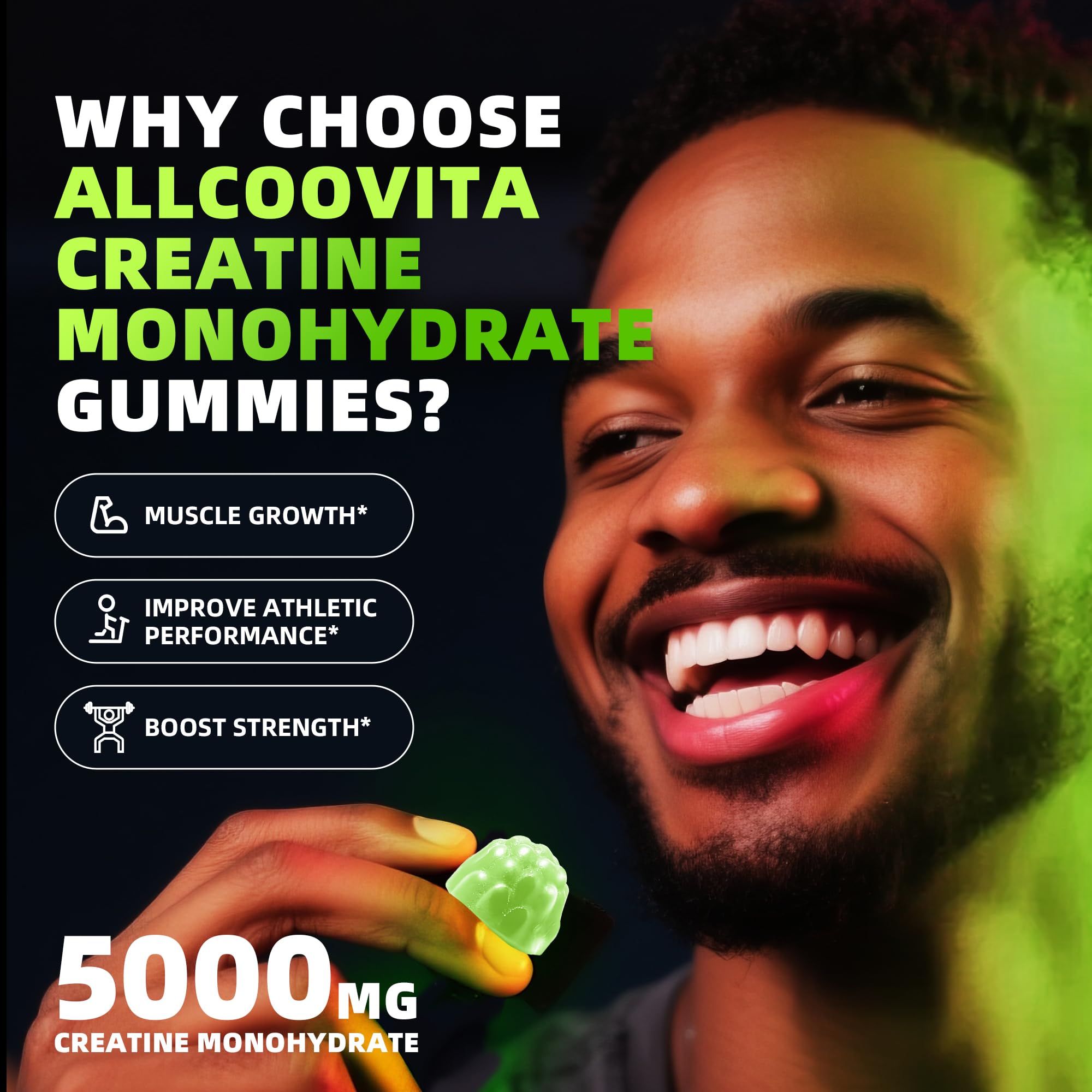 Allcoovita gomita aislada textura masticable para toma fácil y cómoda