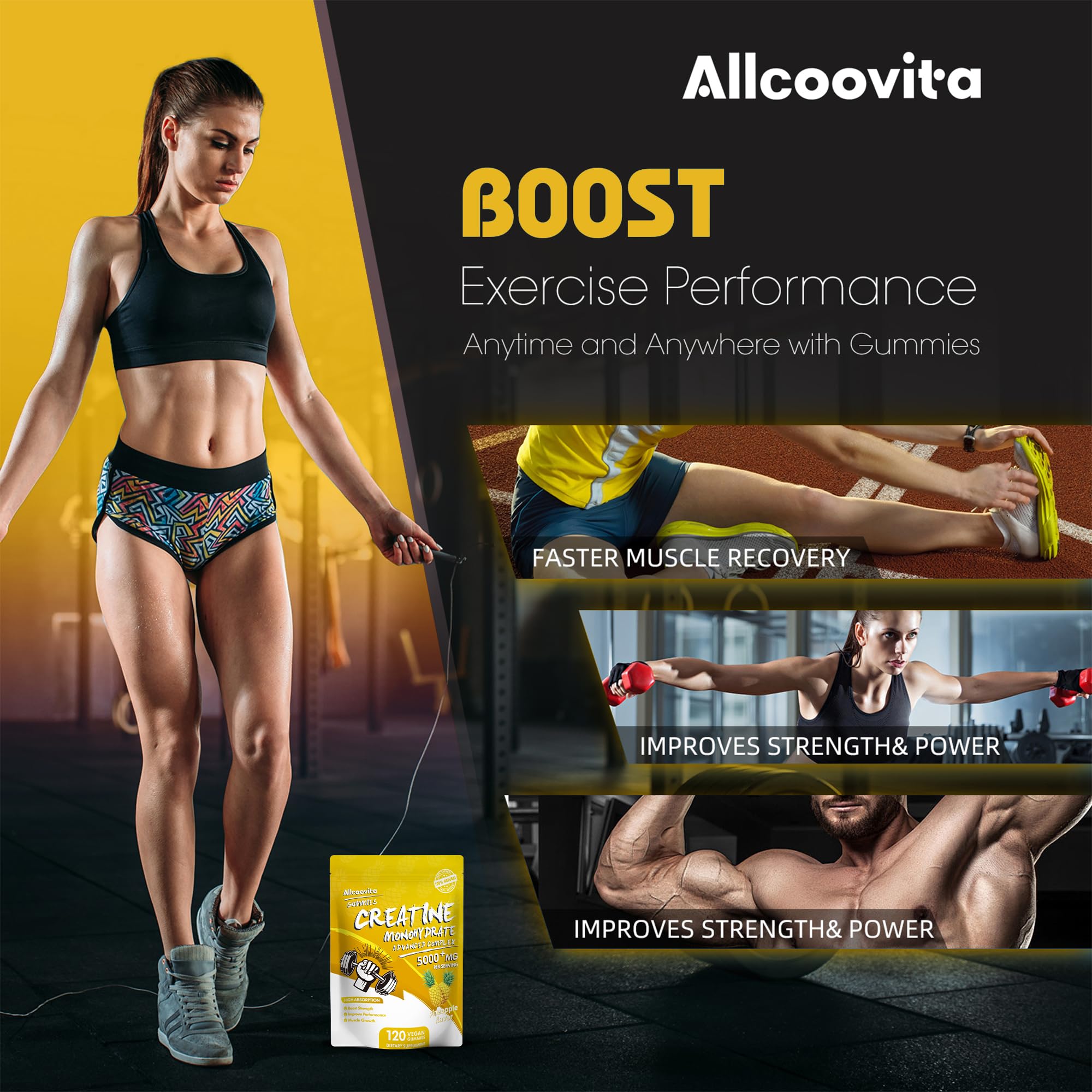 Allcoovita gomita en mano para comparar tamaño y dosis práctica