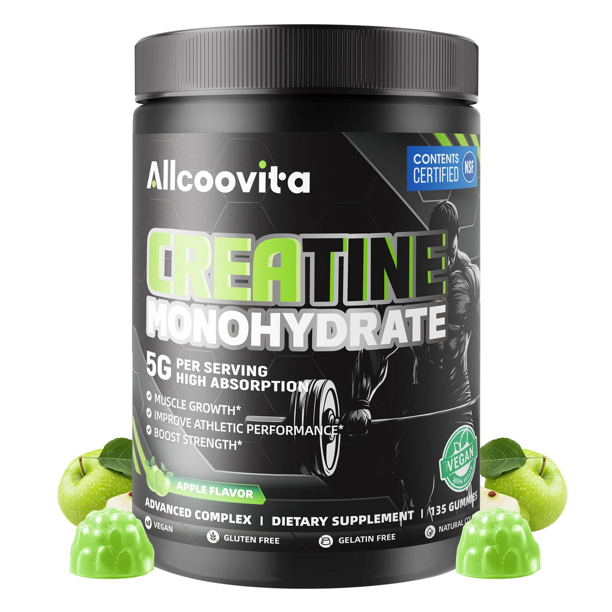 Allcoovita frente del empaque mostrando 135 gomitas y beneficio práctico