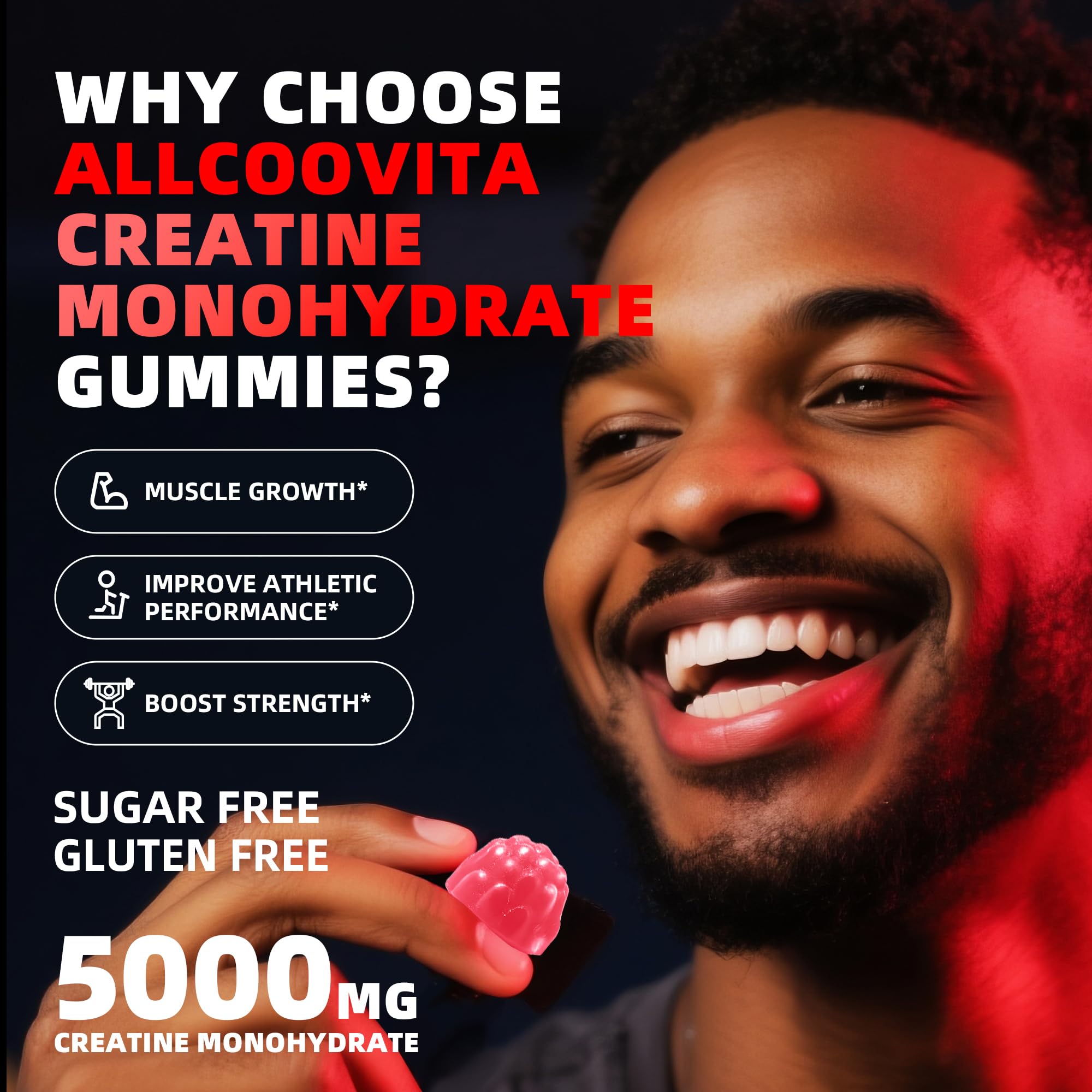 Allcoovita tarro abierto con gominolas fresa listo para tomar